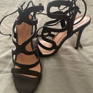 Black strapped heels, Express. Size 8
